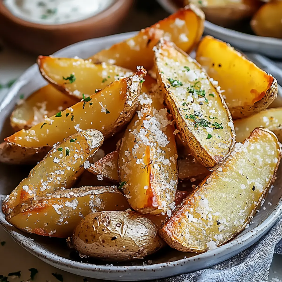 Crispy Garlic Parmesan Potato Wedges