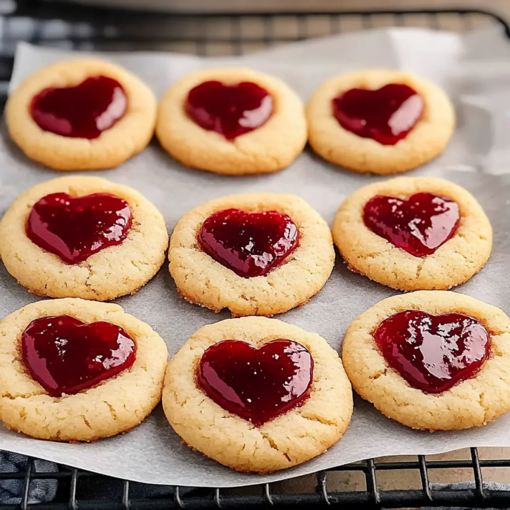 Heart Jam Thumbprint Cookies