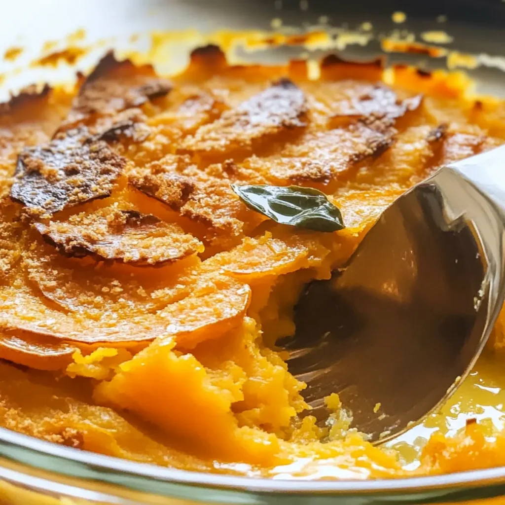 Scalloped Sweet Potato Casserole with Brown Sugar Sauce
