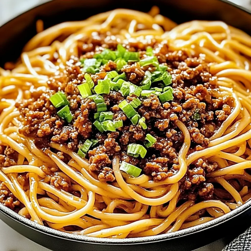 Mongolian Ground Beef Noodles