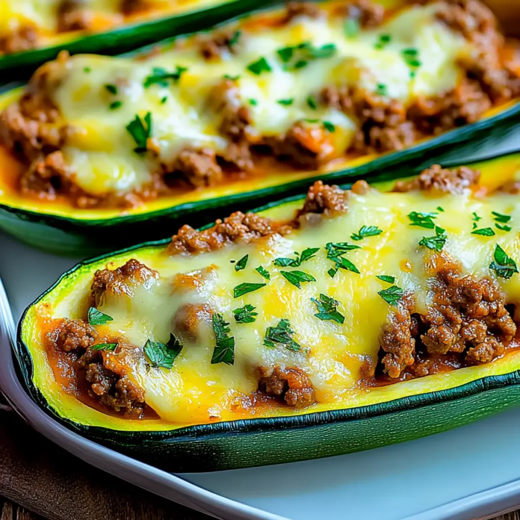 Ground Beef Zucchini Boats