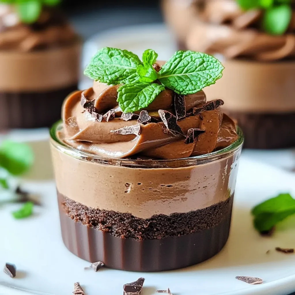 Mint Chocolate Mousse Cups